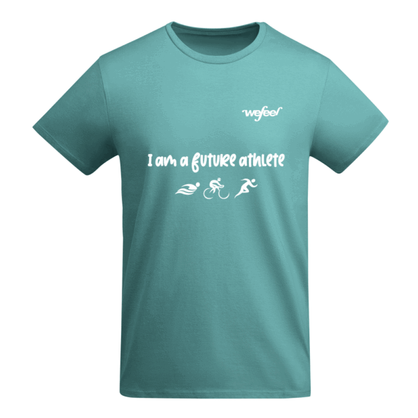 Camiseta manga corta azul para deportistas