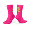 Calcetines técnicos de caña alta We-Tecnic No Pain No Donut para running y multideporte, color rosa, malla elástica y rejilla de aireación